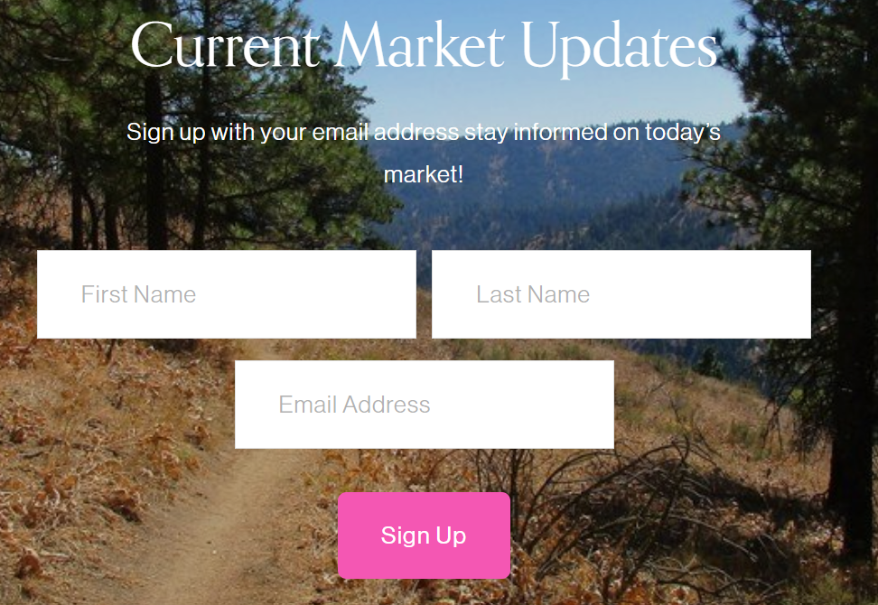 sign up for current market updates form