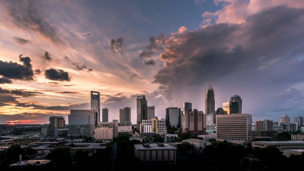 A view of luxury skyscraper buildings