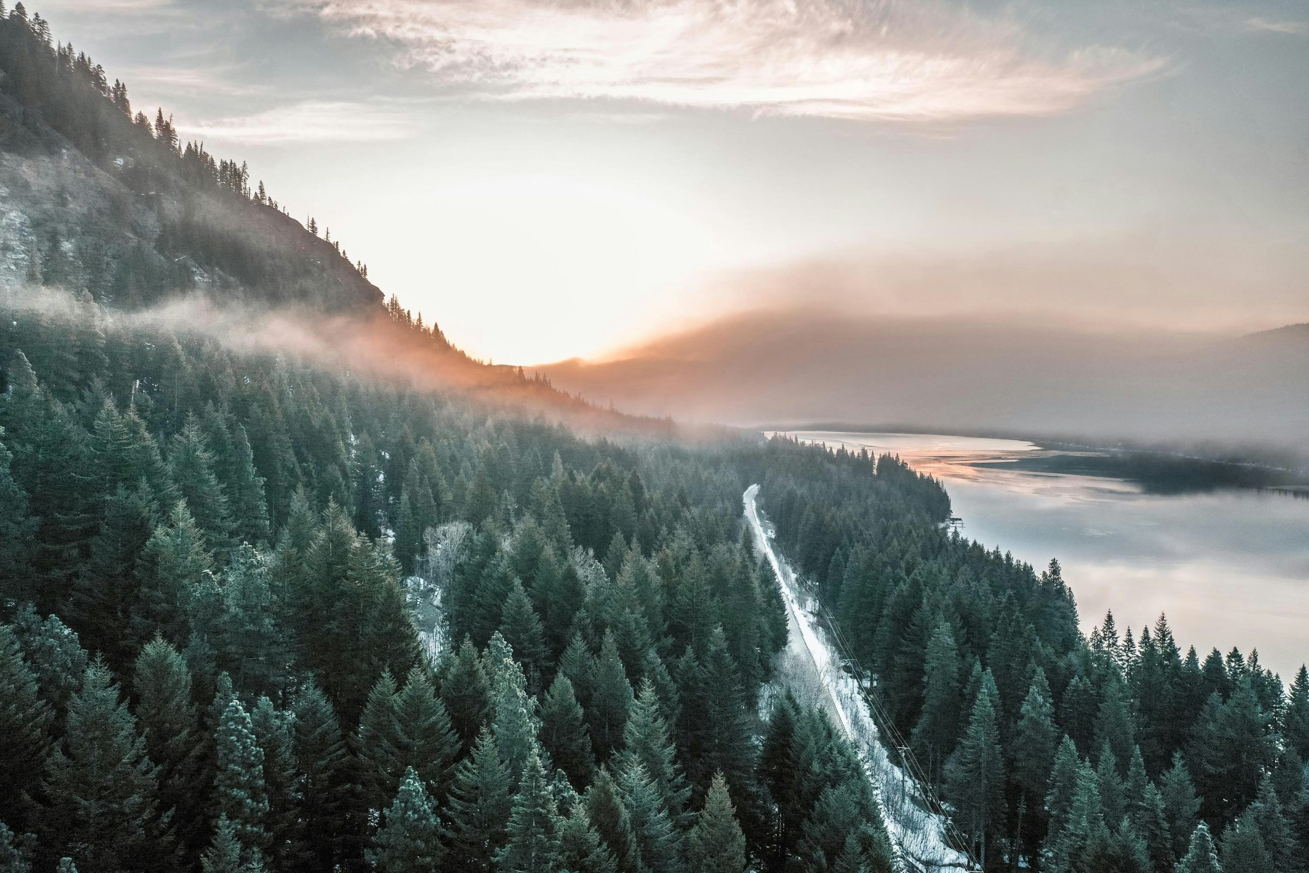 A beautiful mountain landscape with clear skies