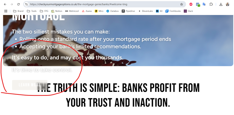 landing page a/b test errors found
